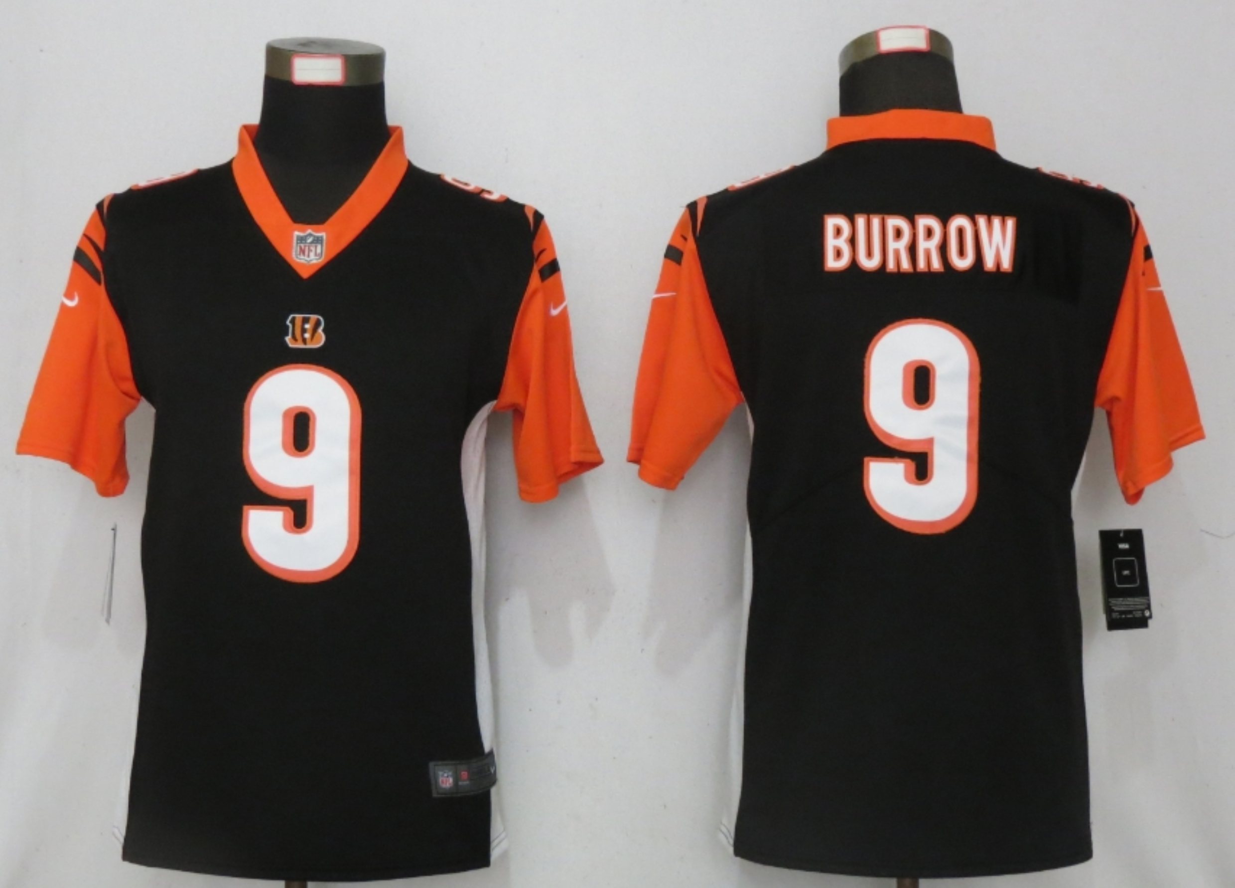 Women New Nike Cincinnati Bengals #9 Burrow Nike Black NFL 100 Alternate Vapor Elite Playe->cincinnati bengals->NFL Jersey